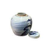 Oriental Hand-paint Scenery Blue White Porcelain Ginger Jar ws2541S