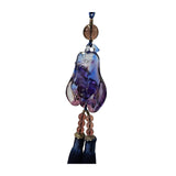Crystal Glass Fengshui Fortune Purple Pixiu Fruit Pendant Decor Tassel ws2195S