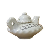 Chinese White Porcelain Flower Bird Graphic Teapot Shape Display ws2681S