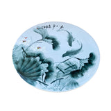 Chinese White Porcelain Green Lotus Fish Theme Round Table cs7297S