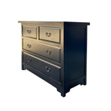 Oriental Black Lacquer 4 Drawers Sideboard Credenza Dresser Cabinet cs7521S