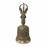 Handmade Silver Bronze Color Metal Tibetan Ritual Bell Display ws1833S