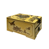 Small Chinese Oriental Yellow Dragon Phoenix Mirror Jewelry Box ws2821BS