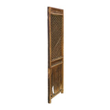 Chinese Old Rustic Bold Geometric Open Pattern Wall Tall Panel Divider cs7298S