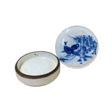Chinese Blue White Porcelain Water Ducks Graphic Round Box Display ws2018S