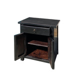 Chinese Black One Drawer Simple End Table Nightstand cs7426S