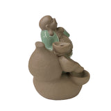 Chinese Ceramic Happy Buddha Figure on Gourd Base - Decorative Incense Burner ws2779S