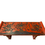 Chinese Distressed Red Dragons Graphic Rectangular Stand Display ws1899S