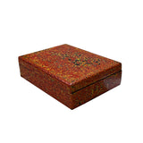 Handmade Orange Multi-Layer Lacquer Abstract Pattern Wood Box cs5475S