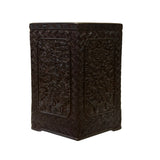 Chinese Zitan Wood Dragons Motif Brush Pen Holder / Brush Pot ws2545S
