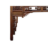 Chinese Vintage Wood Foo Dog Scroll Motif Tall Console Altar Table cs7280S