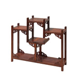 Brown Wood Tower Shape Table Top Curio Display Easel Stand ws2899S