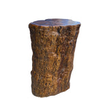 Raw Wood Rough Grain Finish Irregular Shape Short Stool Table cs7537S