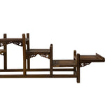 Brown Wood Bridge Step Shape Table Top Curio Display Easel Stand ws2857S