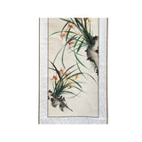 Chinese Color Ink Green Leaves Flower Scroll Painting Wall Art ws2237S