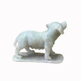 Chinese White Jade Color Stone Puppy Dog Display Figure ws2392S