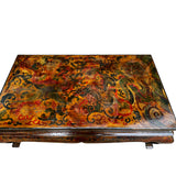Chinese Tibetan Yellow Brown Dragon Head Lacquer Low Coffee Table ws2739S