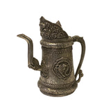 Chinese Handmade Metal Silver Color Dragons Vase Teapot Jar Display ws1830S