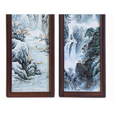 Chinese Mountain Water Scenery Porcelain Color Painting Wall Panel Set ws1953S