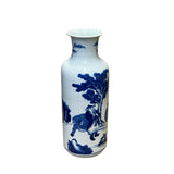 Chinese Blue White Porcelain Straight Body People Theme Vase ws2981S
