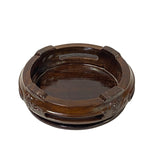 5.25" Oriental Fok Character Brown Wood Round Table Top Stand Riser ws2869DS