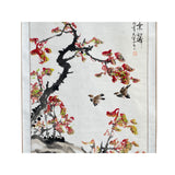 Chinese Color Ink Autumn Burn Brown Leaves Scroll Painting Wall Art ws2238S