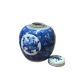 Oriental Hand-paint Flower Vases Blue White Porcelain Ginger Jar ws2543S