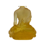 Crystal Glass Pate-de-Verre Yellow Gautama Amitabha Shakyamuni Statue ws2103S