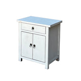 Chinese Distressed Off White Simple End Table Nightstand cs7447S