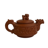 Chinese Brown Yixing Zisha Clay Teapot w Dragon Head Accent ws2590S