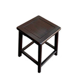 Chinese Oriental Brown Wood Ming Style Square Shape Stool Table cs7576S