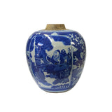 Oriental Handpaint People Theme Small Blue White Porcelain Ginger Jar ws2313S
