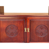 Chinese Mahogany Brown Slim 3 Shelves Bookcase Display Cabinet cs7262S