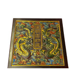 Chinese Dimensional Relief Dragon Motif Square Storage Box Chest ws1944S