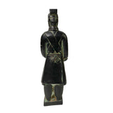 Chinese Black Green Rustic Ancient Artistic Terra Cotta Soldier Figure ws2452S