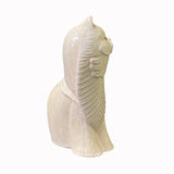 Distressed Off White Color Glaze Ceramic Cat Deco Figure ws2166S