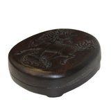 Chinese Kirin Motif Oval Shape Box with Ink Stone Inkwell Pad ws2443S