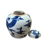 Hand-paint Fengshui Dragon Blue White Porcelain Ginger Jar ws2538S
