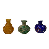 3 x Distressed Look Color Glass Small Bottle Vase Display ws2469S