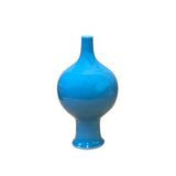 Oriental Handmade Pastel Blue Porcelain Plain Small Mouth Vase ws2697S