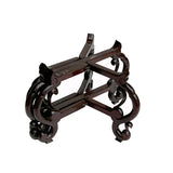11.5" Chinese Brown Wood Round Fold Large Vase Stand Display Easel ws2967S