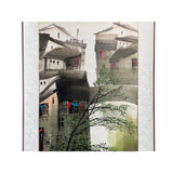 Chinese Color Ink Waterside Village Scroll Painting Wall Art ws2031S