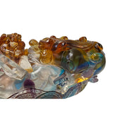 Chinese Liuli Crystal Glass Pate-de-verre Pixiu Bowl Display Figure vs243s