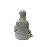 Small Vintage Finish Off White Color Porcelain Kwan Yin Statue ws2963S