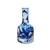 Chinese Blue White Porcelain Small Mouth Scenery Theme Vase ws2980S