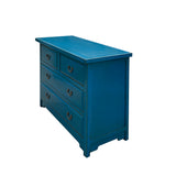 Oriental Bright Blue 4 Drawers Sideboard Credenza Dresser Cabinet cs7526S