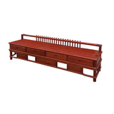Zen Chinese Brown Wood Bar Panel Bench Low Cabinet cs7543S