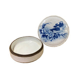 Chinese Blue White Porcelain Graphic Accent Round Box Display ws2005S