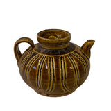 Chinese Ware Brown Lines Pattern Ceramic Jar Vase Display Art ws2667S