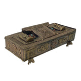 Chinese Metal Rectangular Beads Dimensional Motif Incense Burner Container cs3064S